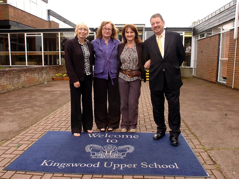 Three original 'cast' members from the original Kingswood documentary when it was re-screened in 2008. Sue Moran (maths teacher), Deb Cooksley (was a pupil now a teacher), Sally Harris (teacher who started the year it was on TV), and David Tristram (headteacher)