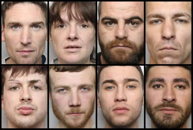Faces of a few of the criminals jailed at Northampton Crown Court during March 2024.