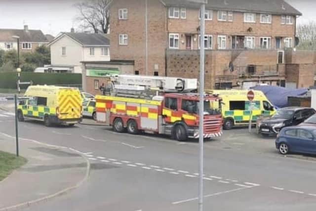 Co-op in Welland Vale Road was attended by members of all three emergency services yesterday afternoon. Picture by Sharon Graham.