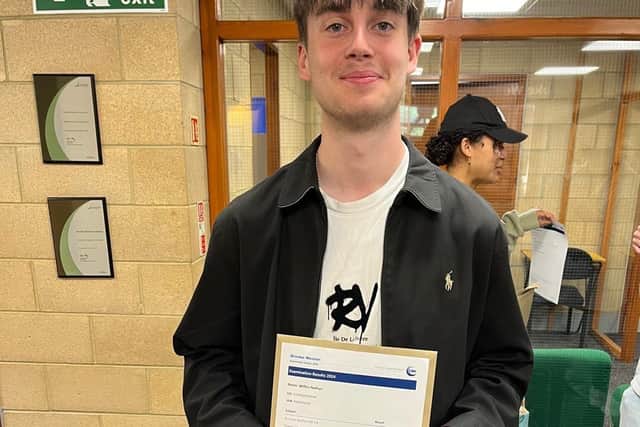 Nathan Wiffen celebrates A-level