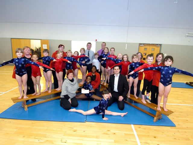 Kettering, Grange Gymnastics Club,
Club to receive £550 to buy new equipment for club. Gym members and helpers with Grange Primary School Head Neil Aiken and PE Coordinator Toby Russell with in front Cindy McGrath (Instructor) gymnasts Esther Osewa, 10, and Summer Brown, 7, with Linda Adams and Paul Corazzo.
January 2011