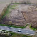 New drone shots show the work that has been carried out on the field off the A605. Image: Submitted / IMG