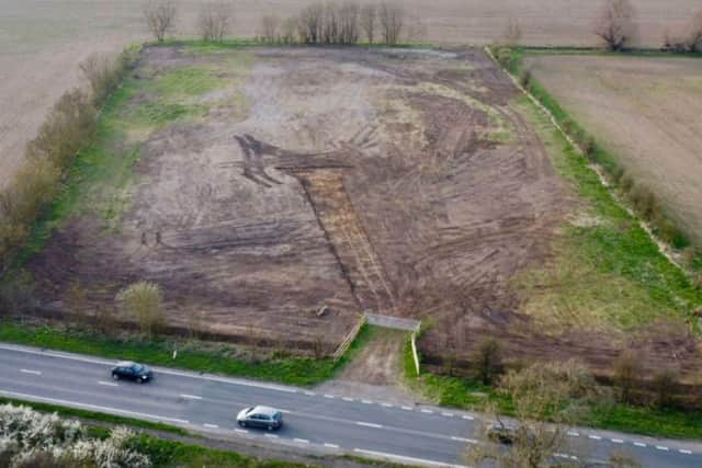 New drone shots show the work that has been carried out on the field off the A605. Image: Submitted / IMG