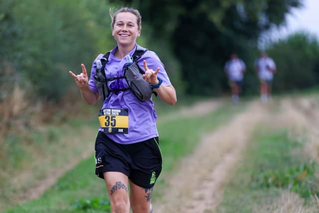 Sophie May, first lady in the Foxton Hound Ultra 100k smashing the course record by 90 minutes.