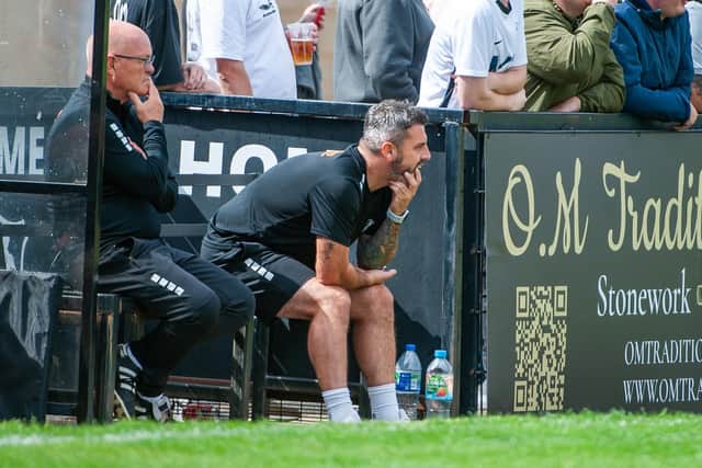 Leom Mettam watches Corby Town during their 3-3 draw against AFC Rushden & Diamonds (Picture:Jim Darrah)