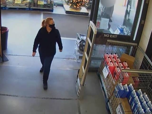 Fiona Beal seen in Northampton B&Q on CCTV. This footage has been shown to the jury in the murder trial. Photo: Northamptonshire Police.