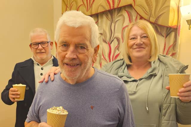 Loved ones of residents at Elm Bank care home also enjoyed the Indulgent hot chocolate drinks.