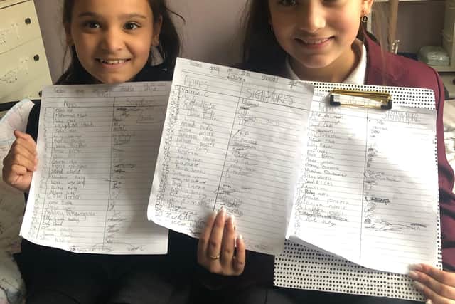 Olivia (pictured right) has over 80 names on the petition