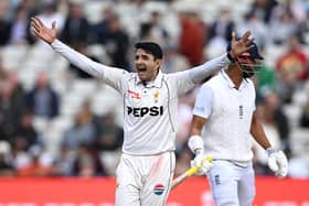 Mohammad Abbas, seen here celebrating after dismissing England's Emilio Gay at Edgbaston on Saturday, is set to play for Derbyshire against Northants this week