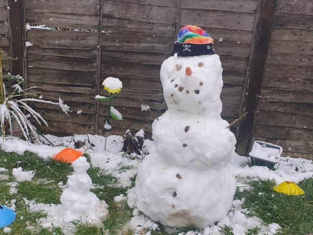 Callum Cook sent in this picture of their great snowman!