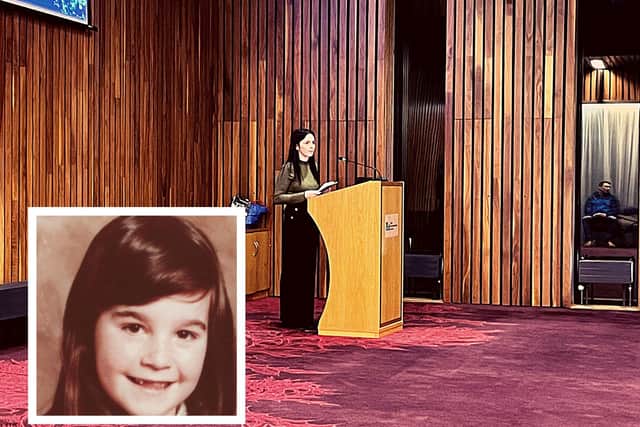 Claire Holmes spoke at the Corby Town Council meeting