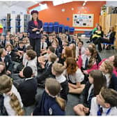 Pupils at Higham Ferrers Junior School were visited by acclaimed artist Ophelia Redpath to pass on ideas for their coronation competition