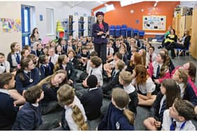 Pupils at Higham Ferrers Junior School were visited by acclaimed artist Ophelia Redpath to pass on ideas for their coronation competition