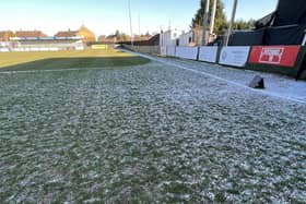 The frozen pitch at Hayden Road