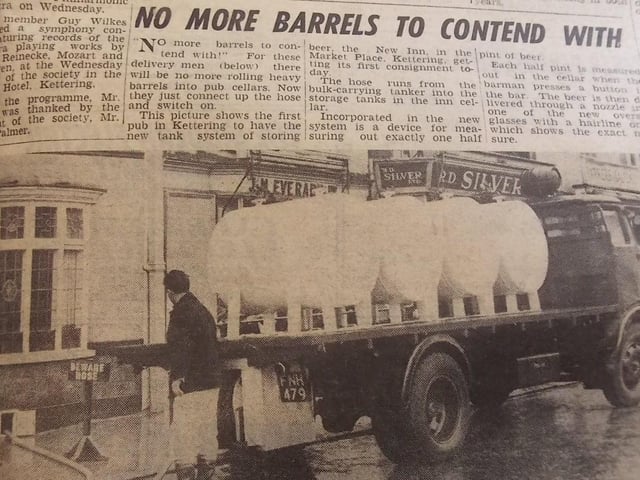 The New Inn in Market Place Kettering makes the headlines in 1964 Every Picture Tells a Story by Dave Clemo