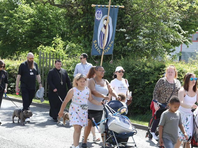 Members of church groups joined the march