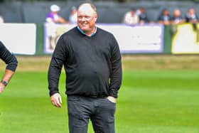 Corby Town boss Gary Setchell was all smiles after his side's win at AFC Rushden & Diamonds on Monday (Picture: Jim Darrah)