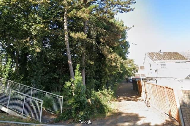 Police are appealing for witnesses after a 16-year-old was stabbed in this footpath near Northampton College on Wednesday