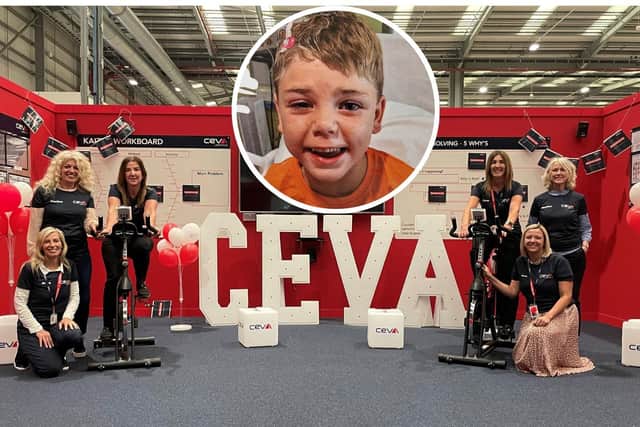 Staff from CEVA during their fundraising challenge for Isaac Tilley from Kettering