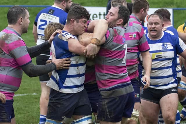 Kettering and Olney get to grips with each other in a heated moment