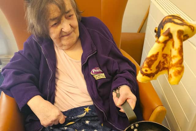 Pancake Day fun at Elm Bank Care Home in Kettering