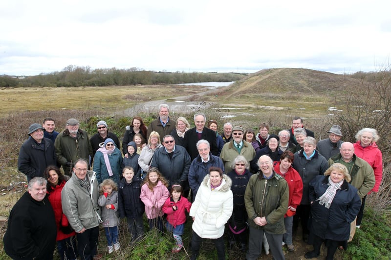 The Rushden Lakes pressure group meeting at the site of the old Skew Bridge and the new proposed Rushden Lakes development back in March 2013
