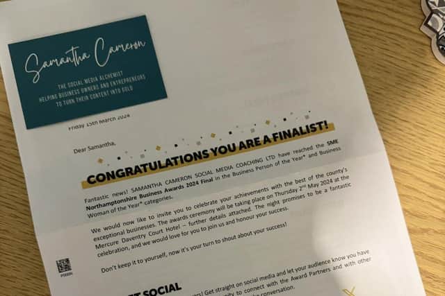 Samantha Cameron's letter from the SME Business Awards