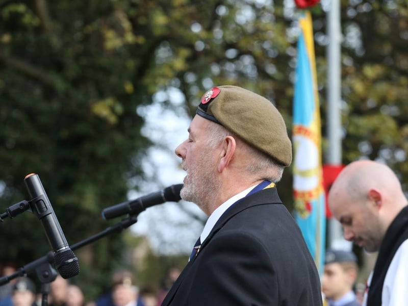 Corby RBL Remembrance Sunday parade and service at Corby War Memorial/