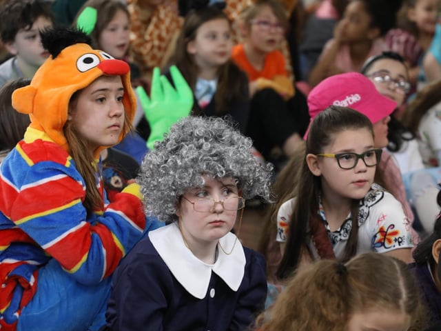 Children and staff at Kingswood Primary Academy on World Book Day