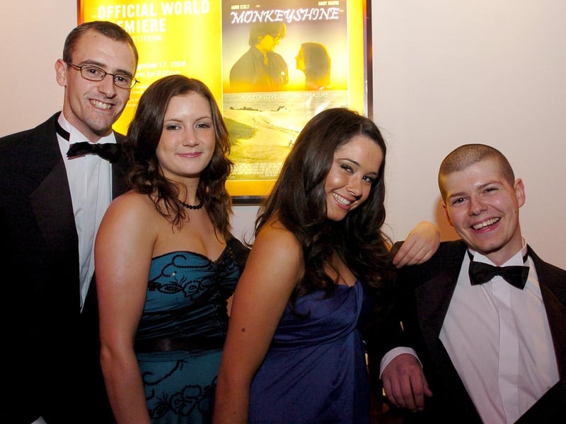 Kettering Odeon Cinema Premier of Monkeyshine: (left) Gene Fallaize (Producer), and (right) Jamie Rae (Director) with stars of the film l-r Kara Kingsward and Mandy Highton.
Monday, 17 November 2008
: Retro special from the archive of the Odeon, Kettering