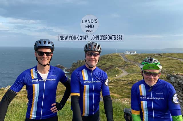 (From left to right) Stuart, Kevin, and Kenny at Land's End this morning