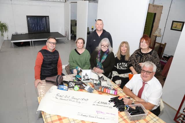 Corby Rebel Art Group members with Cllr Simon Rielly and Cllr Mark Pengelly/National World