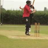 A Kislingbury batsman is bowled in their defeat to Overstone Park on Saturday but Kislingbury still booked their place in Finals Day of the NCL T20 Championship. Picture by Finbarr Carroll
