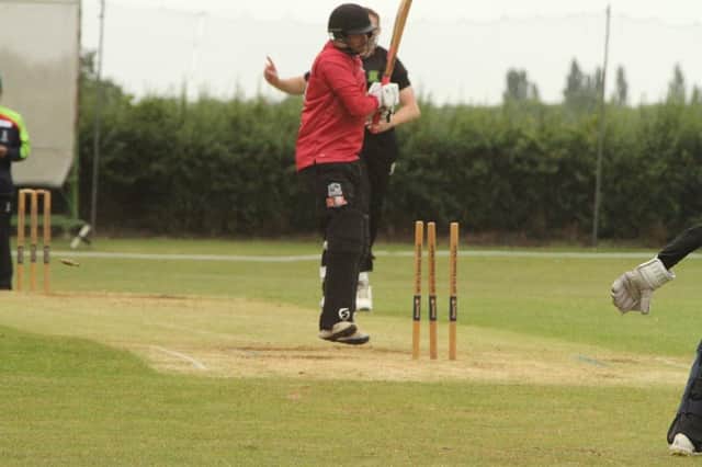 A Kislingbury batsman is bowled in their defeat to Overstone Park on Saturday but Kislingbury still booked their place in Finals Day of the NCL T20 Championship. Picture by Finbarr Carroll