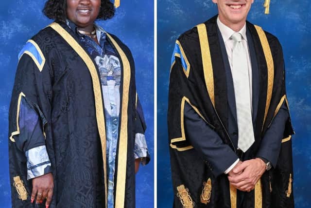 New Pro Chancellors Phyll (‘Lady Phyll’) Opoku-Gyimah and Dallas Campbell.