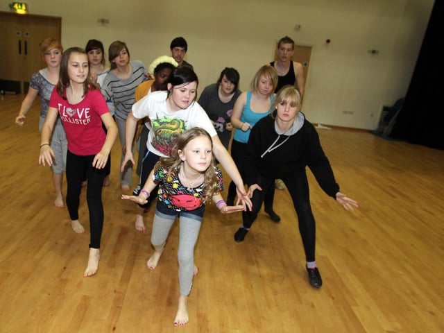 Corby youngsters recruited to take part in the first professional show at The Core (Hansel and Gretel) in rehearsals (October 2010)