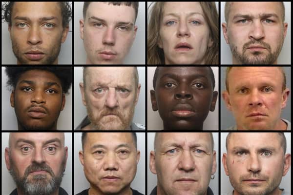 Faces of a few of the crooks, thugs and perverts with Northamptohnshire put behind bars during February 2023
