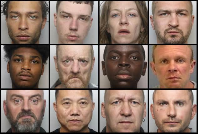 Faces of a few of the crooks, thugs and perverts with Northamptohnshire put behind bars during February 2023