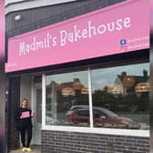 New owner, Samantha Haynes, outside her new coffee and cake shop, Madmil's Bakehouse, in Occupation Road