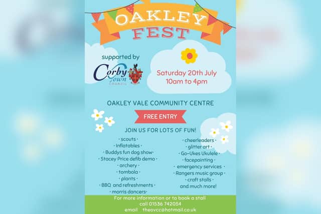 Oakley Fest will be held on Saturday, July 20, at Oakley Vale Community Centre from 10am to 4pm