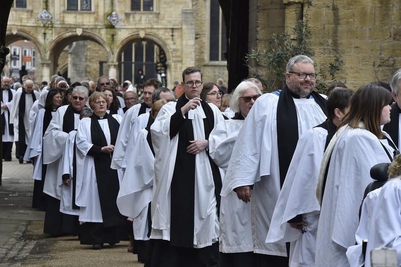 The procession into Peterborough Cathedral.