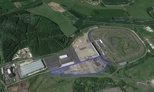 The 33-acre site (in blue) on which Copart are setting up their Corby operations centre. Image: Google