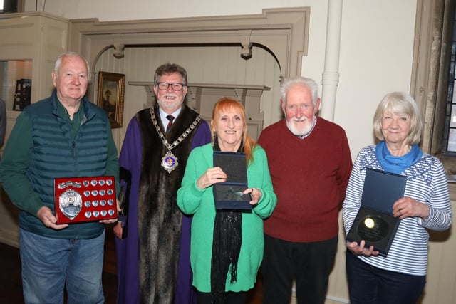 L-r Don McColl, Mayor of Rothwell Cllr Ray Davis, Irene James, Laurie Johnson and Pam Norris