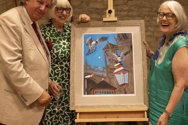 THE PEREGRINES HAVE LANDED Unveiling a copy of Ophelia Redpath's Peregrine Painting