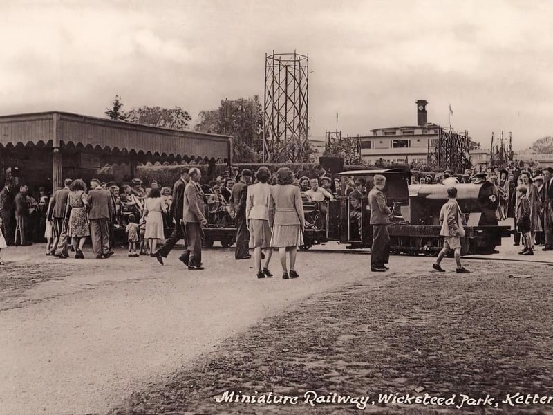 WIcksteed Park railway looking up the hill towards the pavilion