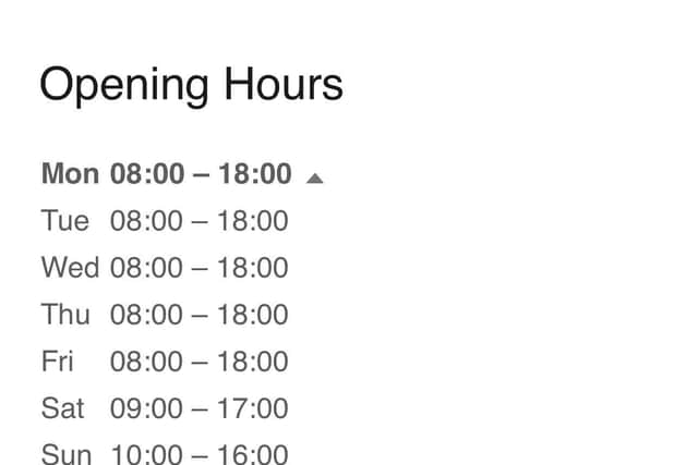 Opening hours!