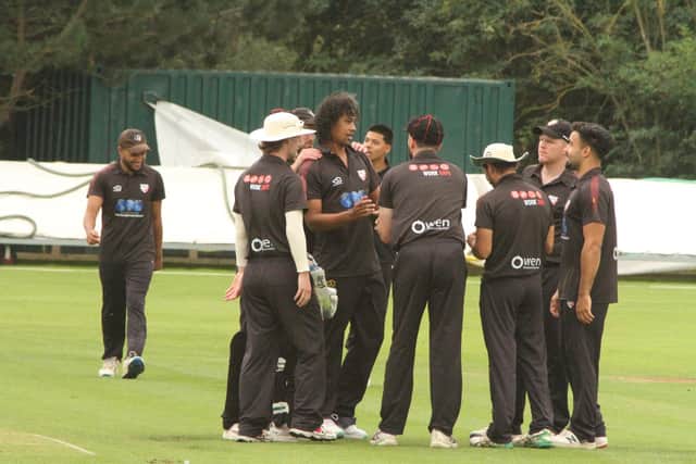 Brigstock celebrate a wicket in their win over Kislingbury