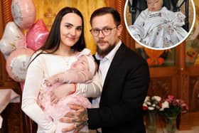 Renessme Balanel with her parents Mariana and Cristian