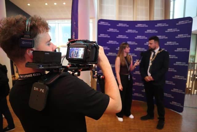 Student coverage at BBC Radio Northampton's Make a Difference Awards 2025.