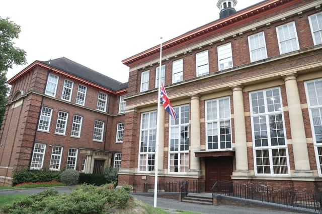 The union flag at half-mast in front of the Bowling Green Road council offices of North Northants Council